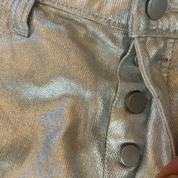 NWT UNIVERSAL THREAD WOMEN MID RISE 90s BAGGY METALLIC SILVER JEANS SIZE 8R - Picture 7 of 10